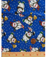 Vintage Christmas Snowman Print Fabric  - £6.29 GBP