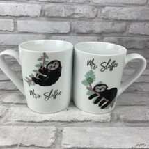 10 Strawberry Street Mr &amp; Mrs Sloffee Sloth Couple Coffee Mugs Tea Cups Set of 2 - £14.60 GBP