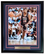 Magique Johnson Signé Encadré 16x20 USA Basketball Photo PSA / DNA - £154.71 GBP