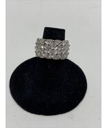 Women&#39;s Sterling Silver Ring  Thick Band with Synthetic Stones 925 Size ... - $363.49 MXN