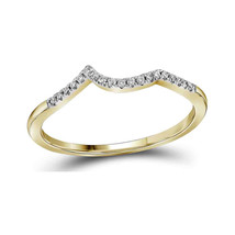 14kt Yellow Gold Round Diamond Contoured Enhancer Wedding Band - $3,360.01 MXN