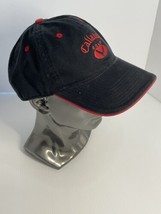 Callaway Golf Hat Cap Strap Back Mens Adjustable Logo Black Red - £10.91 GBP
