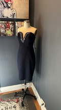 Sequin Hearts Navy Blue Sparkly Crystal Deep V Strapless Prom Dress NWT 13 - $49.99