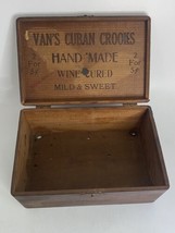 Antique Van&#39;s C*ban Crooks Hand Made Cigar Box Advertising Wood Wine Cured 5c - £39.21 GBP