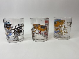 Vintage Frito Lay Cheetos Chester Cheetah Lot Set of 3 Plastic Cups Glasses RARE - £5.29 GBP