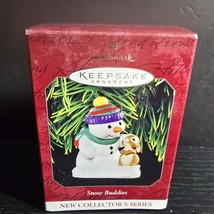 Hallmark Ornament 1998 Snow Buddies Collector&#39;s Series #1 Snowman and Bunny - $9.89