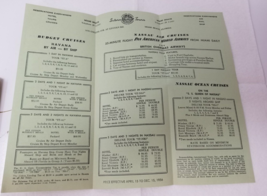 International Tours Miami Beach Nassau Havana Cruise Schedule Prices 1950s - $12.30