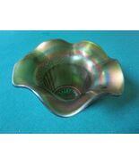 Northwood Green Vase Bowl Ruffled Borders 3 1/2 X 5" Orig [170e] - $123.75