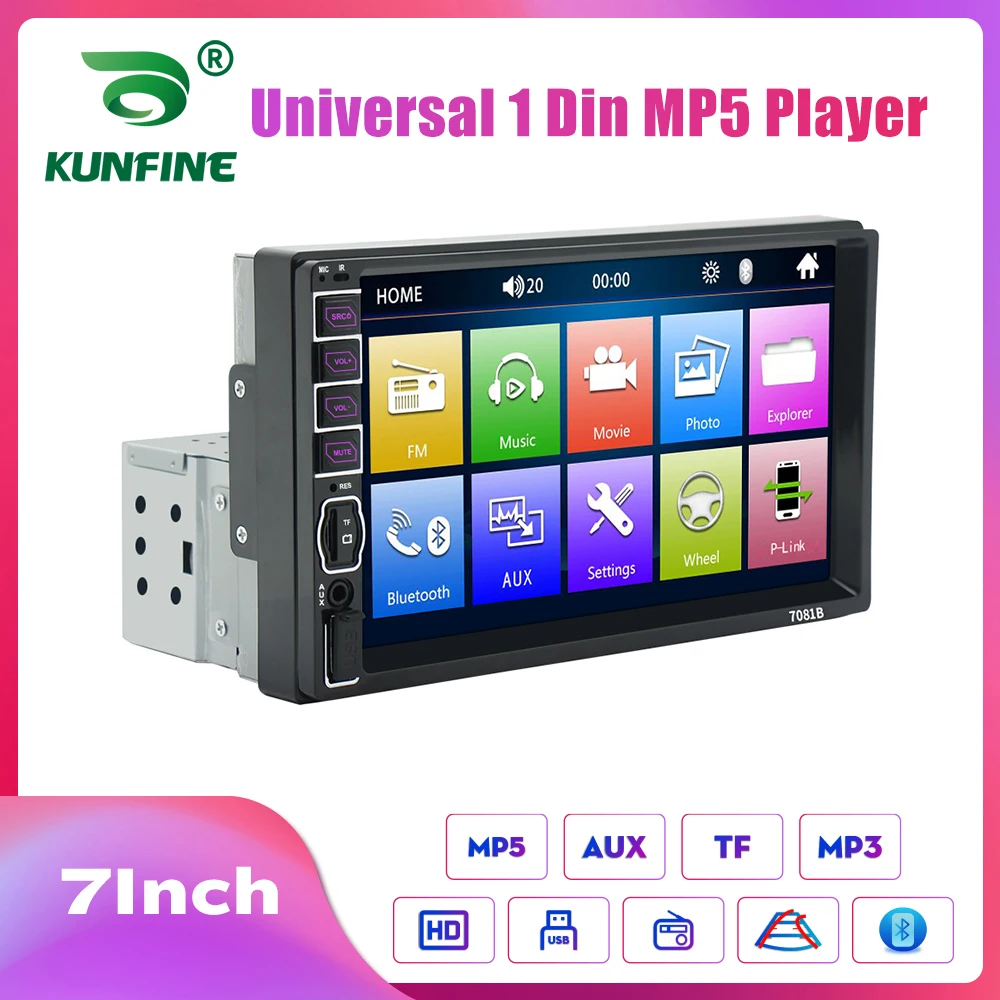 KUNFINE Universal 1 din Car Radio 7&quot; HD Touch Screen Auto audio Car Stereo MP5 - £43.93 GBP