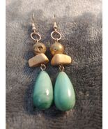 Green Stone Drop Earrings - $16.00
