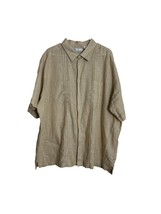 Cafe Luna Mens Shirt Size 2XL Linen Blend Tan Short Sleeve Button Front - £19.35 GBP