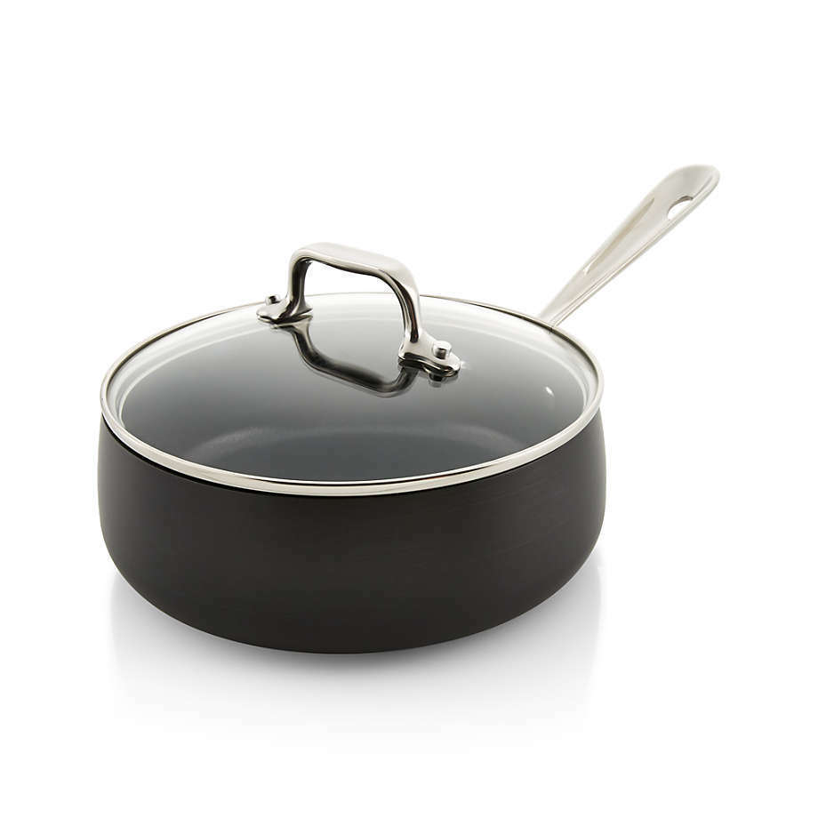 All-Clad HA1 Hard-Anodized Nonstick 2.5-Qt. Saucepan with Lid (RIM DENT) - $32.71