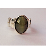 Naturel Coupe Ovale 6 CT Vert Chats Eye Bague 925 Bague en Argent pour H... - $62.42 CAD