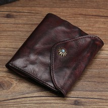 PNDME fashion vintage leather men&#39;s women&#39;s mini wallet designer  real cowhide m - £57.59 GBP