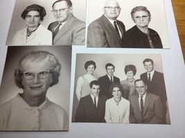 Vintage family Photograph With Cat Eye Glasses Black and white lot 4 pho... - $14.35