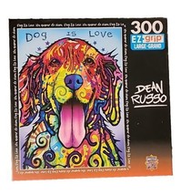 Dean Russo Dog is Love 300 Piece Large EZ Grip Jigsaw Puzzle Pieces Counted - £3.87 GBP