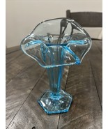 Vintage Westmoreland Jack in the Pulpit Peacock Blue Bud Vase JIP - $34.64