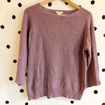 Dries Van Noten Bow Print Knit Sweater Purple Mauve Medium - £38.48 GBP