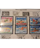 Set of 6 Disney Stamps 1984 Los Angeles Olympics, Turks &amp; Caicos Islands... - $19.00