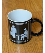 The Office Spell Out Large 20 Oz Black Coffee Mug Job Interview Graphic NEW - $13.49