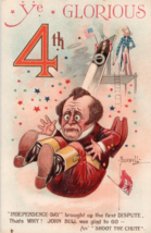 PFB 4th of July Postcard Patriotic Uncle Sam Cannon John Bull Bunnell Signed - £35.23 GBP