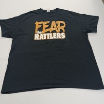 Gildan Ultra Cotton Fear The Rattlers Men Black Graphic T-Shirt Short Sleeve XL  image 13