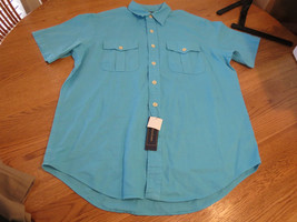 Mens Polo Ralph Lauren L short sleeve Shirt 7936707 kzzjs linen cotton aqua NEW - £38.35 GBP