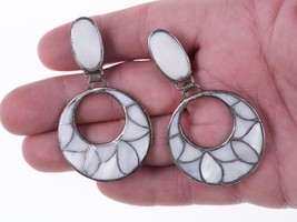 1940&#39;s-50&#39;s Zuni Shell Channel inlay clip-on earrings - £193.88 GBP