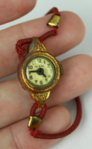 RARE VINTAGE Antique W&amp;W Toy Play Watch red band gold tone - £15.72 GBP