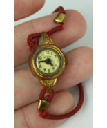 RARE VINTAGE Antique W&amp;W Toy Play Watch red band gold tone - $19.99