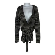 Theory Women&#39;s Sweater Gray Woven Cardigan Long Sleeve Alpaca Casual Size M - £29.15 GBP