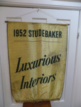 Vintage 1952 Studebaker Luxurious Interior Satin Dealership Banner - $8,236.42 MXN