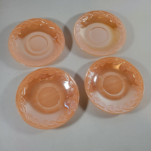 Oven Fire King Ware Side Plates Saucers Iridescent Peach Leaf 5 7/8&quot; USA... - $19.97