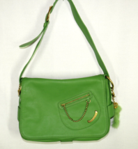 Juicy Couture Green Leather Flap Front Shoulder Bag Purse - £98.29 GBP