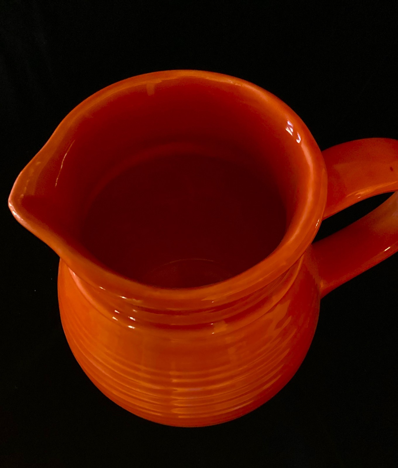 50% off Bj325 Vintage Treasure Craft Pitcher	Orange Pitcher Ceramic Glazed - $45.00