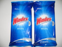 (2 Pack)-Windex Streak-Free Shine, Original Glass &amp; Surface Wipes, 28 co... - £19.39 GBP