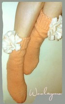 Womens Girls Wool Socks 100% Wool Felted Flowers Home Boots Woman Thick ... - £9.96 GBP+