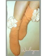 Womens Girls Wool Socks 100% Wool Felted Flowers Home Boots Woman Thick ... - £9.97 GBP+