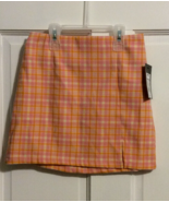 ART CLASS GIRL&#39;S ORANGE PINK WHITE PLAID NOTCH FRONT SKIRT  SIZE S  6 - ... - $12.97 CAD