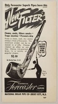 1946 Print Ad National Forecaster Filter Tobacco Pipes Jersey City,NJ - £7.27 GBP
