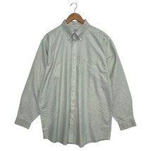 LL Bean Shirt Mens 17.5 36 Green Wrinkle Resistant Button Down Long Sleeve - $23.75