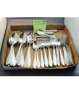 64 Pieces Oneida Camber Cresta Windswept Stainless Steel Flatware Set - £137.84 GBP