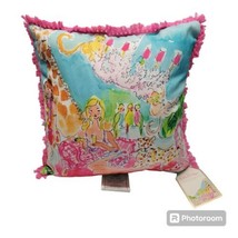 NWT Lilly Pulitzer Indoor Outdoor Throw Pillow ZOO PARTY Animals Pink Fringe - £33.49 GBP