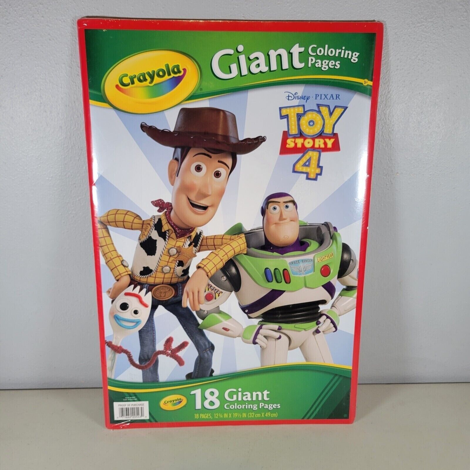 Toy Story 4 Disney Pixar Crayola 18 Giant Coloring Pages 12" X 19" Sealed New - $14.60