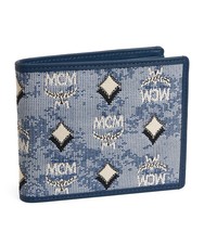 MCM Veritas Vintage Monogram Denim Aren Logo Small Bifold Wallet ~NWT~ Gift Box - £170.14 GBP
