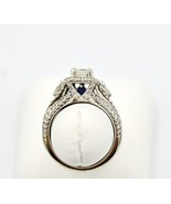 Vera Wang 14k White Gold Diamond Halo Engagement Ring w Signature Blue S... - $5,624.99