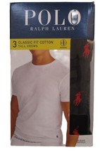 3 GENUINE POLO RALPH LAUREN MENS 1XL TO 6XL BIG&amp;TALL BLACK COTTON CREW T... - £40.82 GBP