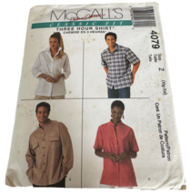 McCalls Sewing Pattern 4079 Classic Fit Three Hour Shirt Unisex Button D... - $4.99