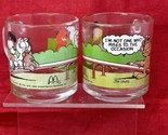 2 Jim Davis Garfield &amp; Odie Drinking Glass Mugs Cups From McDonalds VTG ... - $17.33