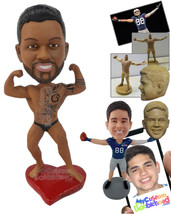 Personalized Bobblehead Body Builder Showing Of His Muscles While Standing On A  - £71.89 GBP